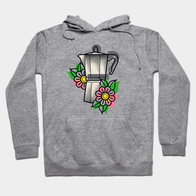 Coffee Tattoo Design Hoodie by Jahaziel Sandoval